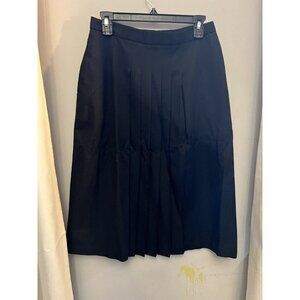 Vtg Alicia womens 14 Black wool blend skirt midi pleats 28 Inch stretch waist